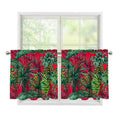 Pineapple Leaves Hawaii Pattern Print Tier Curtains