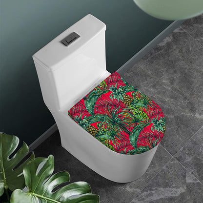 Pineapple Leaves Hawaii Pattern Print Toilet Lid Cover