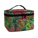 Pineapple Leaves Hawaii Pattern Print Travel Makeup Bag