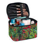 Pineapple Leaves Hawaii Pattern Print Travel Makeup Bag