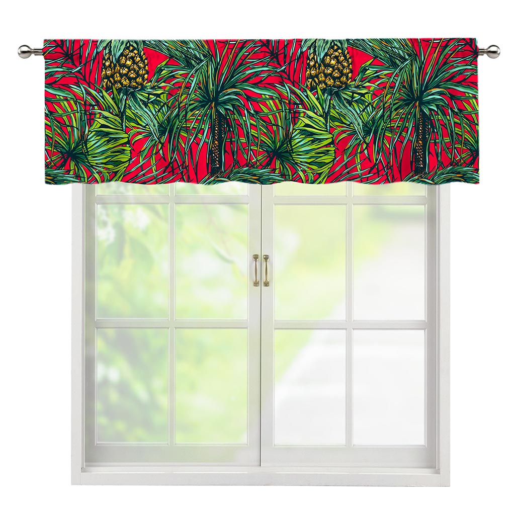 Pineapple Leaves Hawaii Pattern Print Window Valance