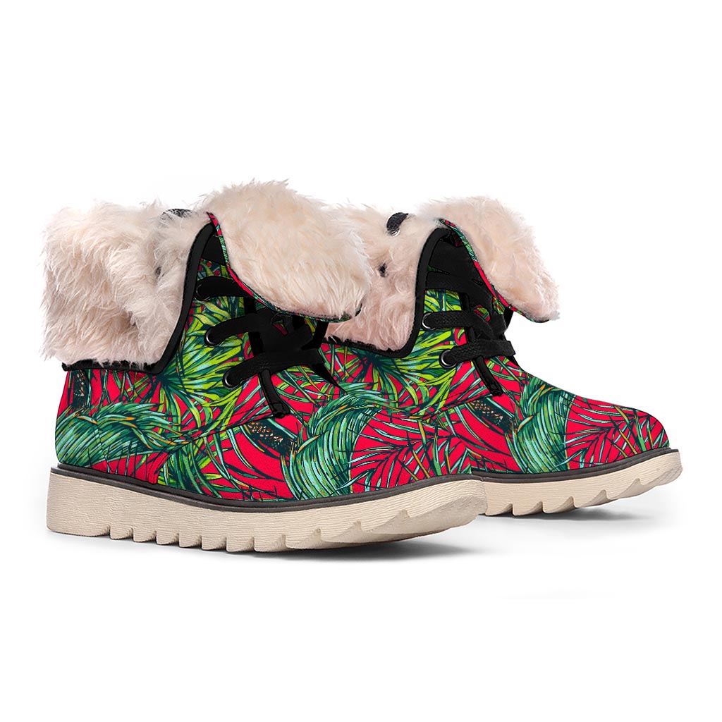 Pineapple Leaves Hawaii Pattern Print Winter Boots