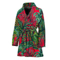 Pineapple Leaves Hawaii Pattern Print Women's Bathrobe
