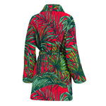 Pineapple Leaves Hawaii Pattern Print Women's Bathrobe
