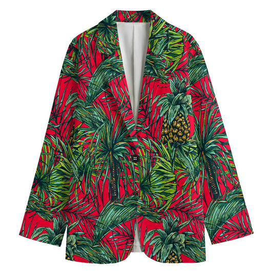 Pineapple Leaves Hawaii Pattern Print Women's Blazer