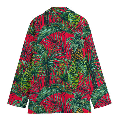 Pineapple Leaves Hawaii Pattern Print Women's Blazer