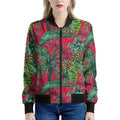 Pineapple Leaves Hawaii Pattern Print Women's Bomber Jacket