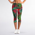 Pineapple Leaves Hawaii Pattern Print Women's Capri Leggings