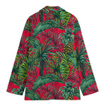 Pineapple Leaves Hawaii Pattern Print Women's Cotton Blazer