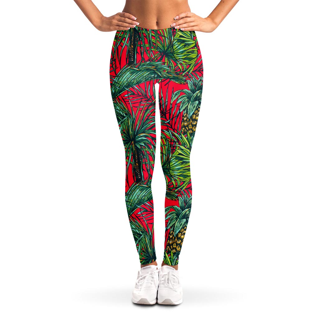 Pineapple Leaves Hawaii Pattern Print Women's Leggings