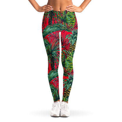 Pineapple Leaves Hawaii Pattern Print Women's Leggings
