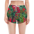 Pineapple Leaves Hawaii Pattern Print Women's Split Running Shorts