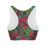 Pineapple Leaves Hawaii Pattern Print Women's Sports Bra