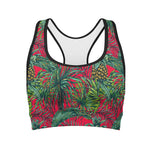 Pineapple Leaves Hawaii Pattern Print Women's Sports Bra