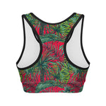 Pineapple Leaves Hawaii Pattern Print Women's Sports Bra