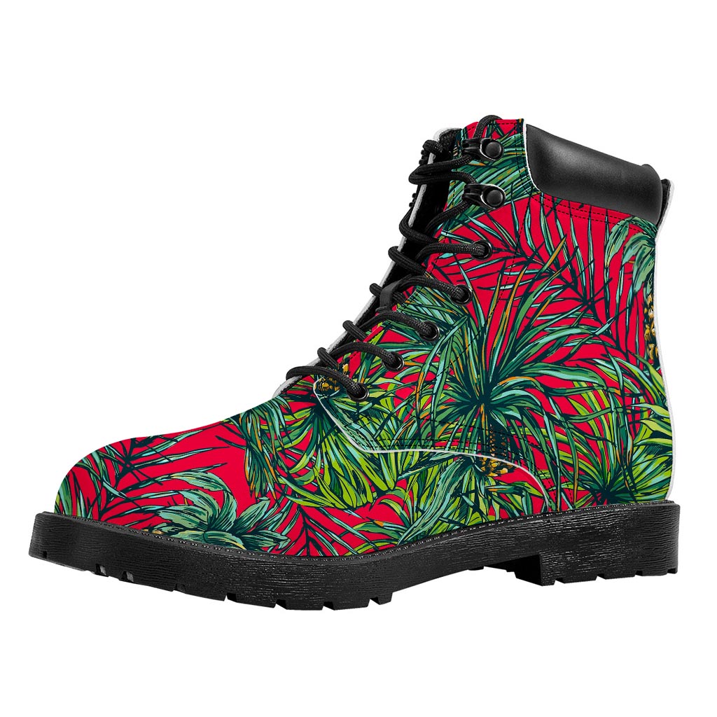 Pineapple Leaves Hawaii Pattern Print Work Boots
