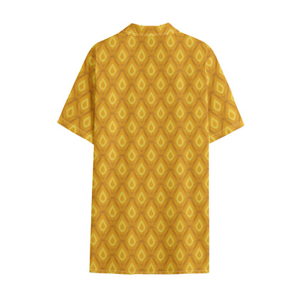 Pineapple Print Cotton Hawaiian Shirt