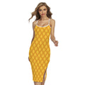 Pineapple Print Cross Back Cami Dress