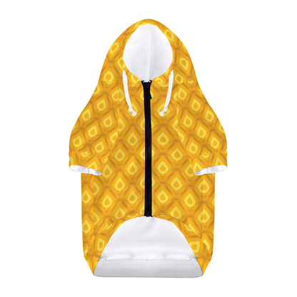 Pineapple Print Dog Zip Up Hoodie