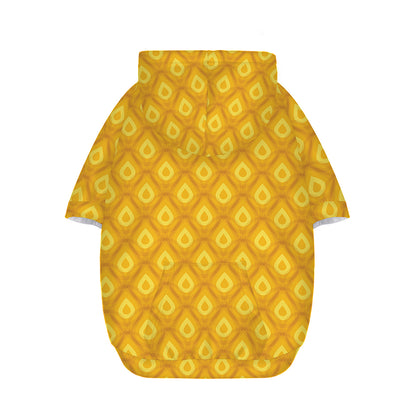 Pineapple Print Dog Zip Up Hoodie