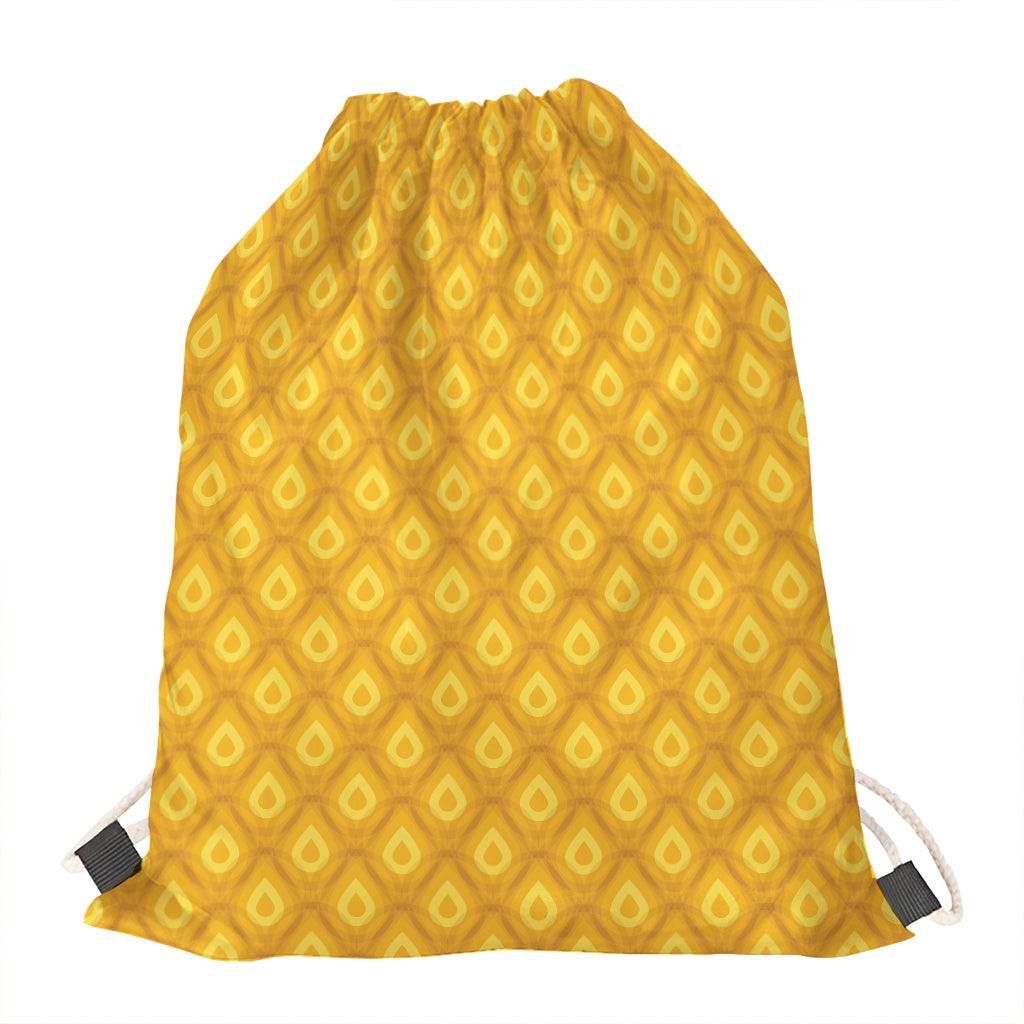 Pineapple Print Drawstring Bag