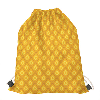 Pineapple Print Drawstring Bag