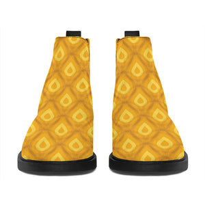 Pineapple Print Flat Ankle Boots