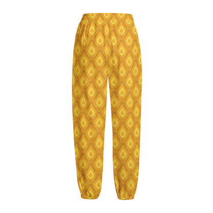 Pineapple Print Fleece Lined Knit Pants