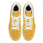 Pineapple Print High Top Leather Sneakers