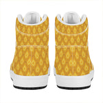 Pineapple Print High Top Leather Sneakers