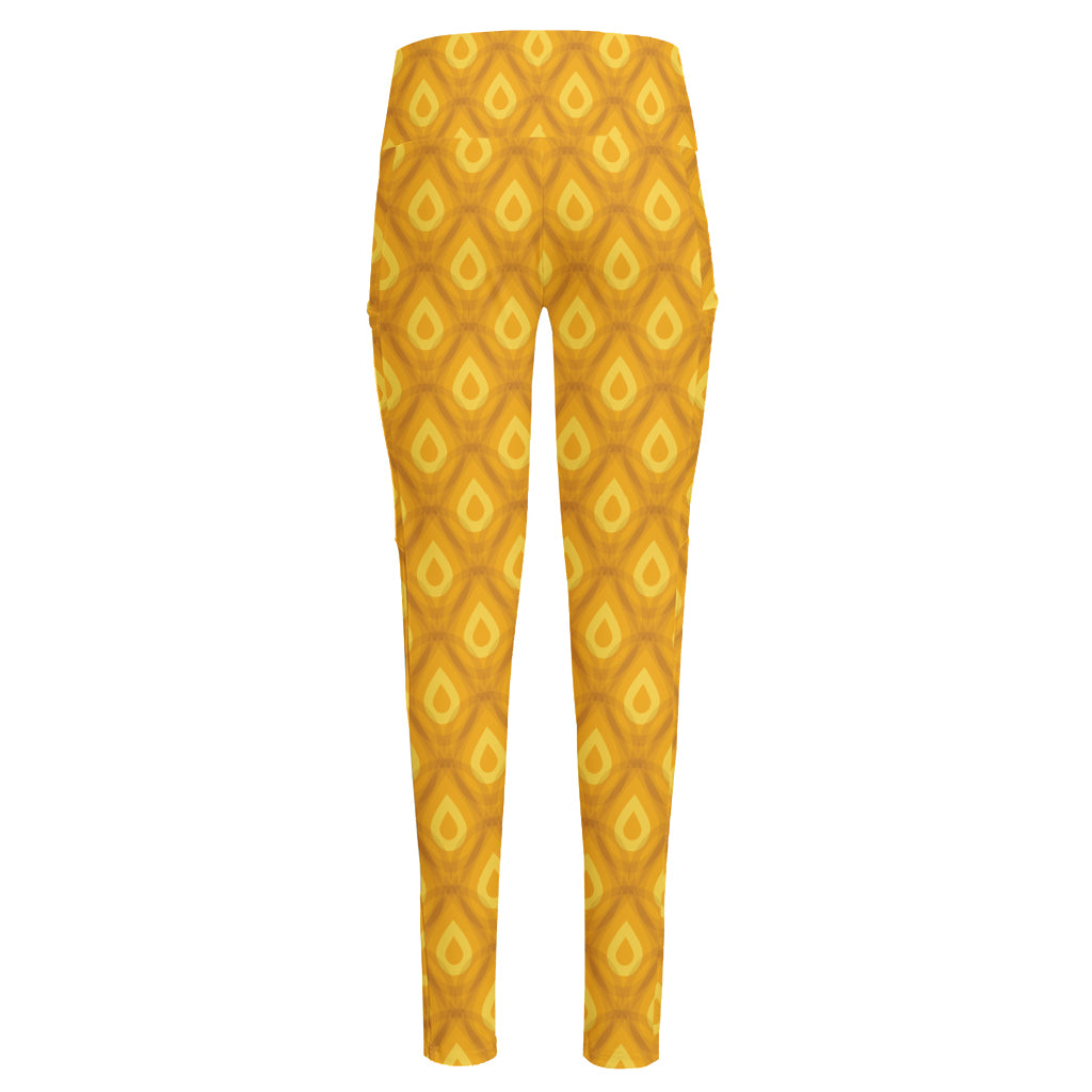 Pineapple Print High-Waisted Pocket Leggings