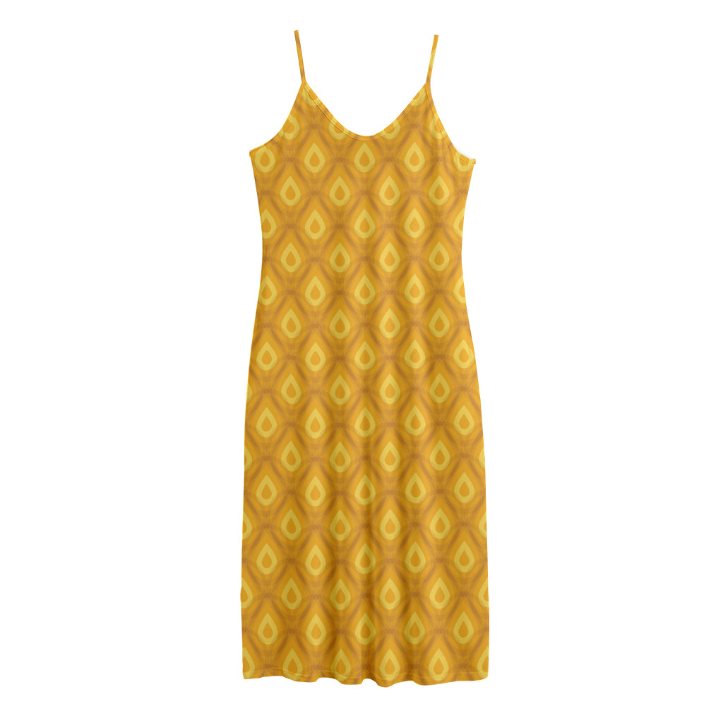 Pineapple Print Jersey Midi Cami Dress
