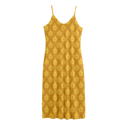 Pineapple Print Jersey Midi Cami Dress