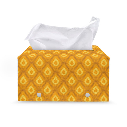 Pineapple Print Leather Tissue Box Cover