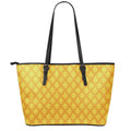 Pineapple Print Leather Tote Bag With Zipper