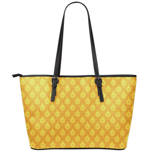 Pineapple Print Leather Tote Bag