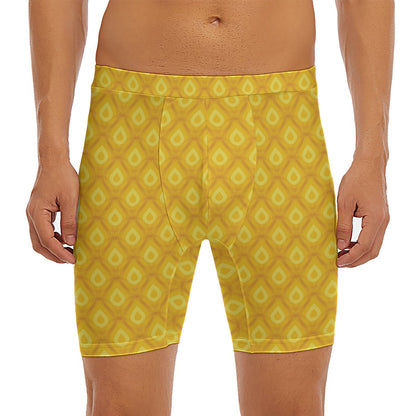 Pineapple Print Men's Long Boxer Briefs