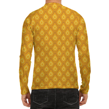 Pineapple Print Men's Long Sleeve Rash Guard