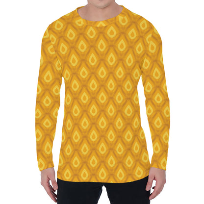 Pineapple Print Men's Long Sleeve T-Shirt