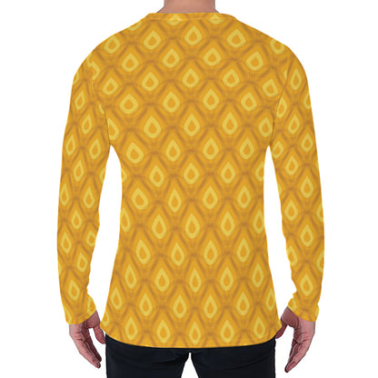 Pineapple Print Men's Long Sleeve T-Shirt