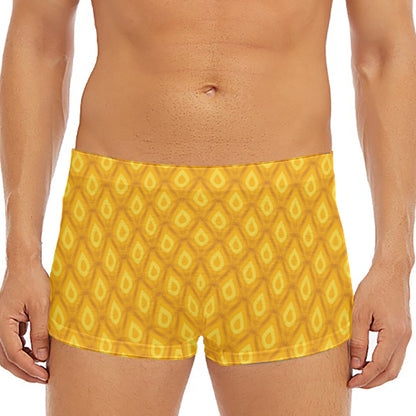 Pineapple Print Men's Short Boxer Briefs