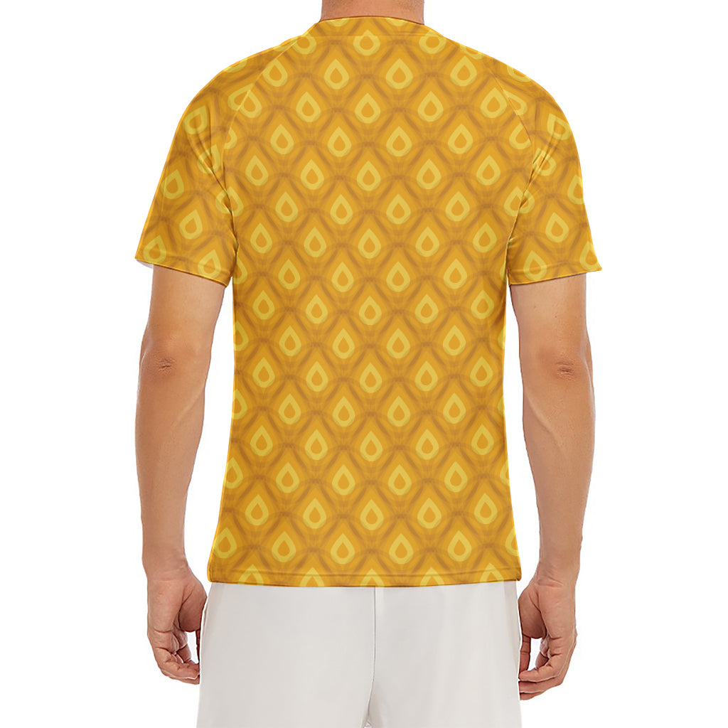 Pineapple Print Men's Short Sleeve Rash Guard