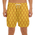 Pineapple Print Men's Split Running Shorts