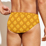 Pineapple Print Men's Swim Briefs