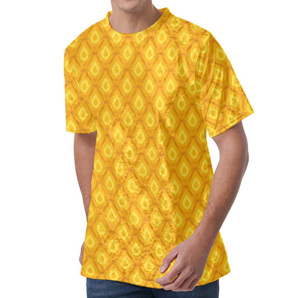 Pineapple Print Men's Velvet T-Shirt