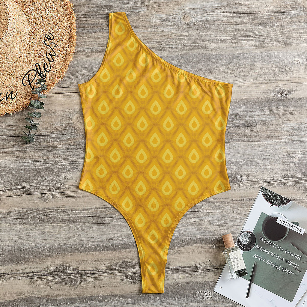 Pineapple Print One Shoulder Bodysuit