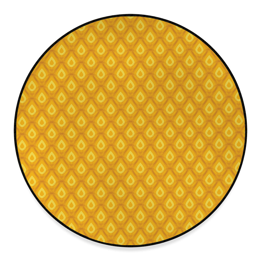 Pineapple Print Round Floor Mat