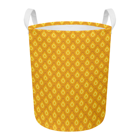 Pineapple Print Round Laundry Basket