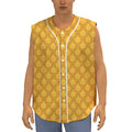 Pineapple Print Sleeveless Baseball Jersey