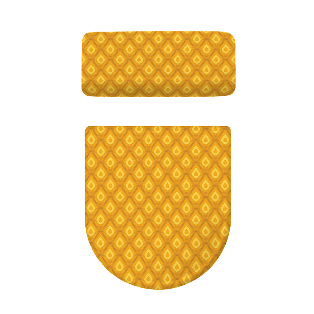 Pineapple Print Toilet Lid And Tank Cover Set